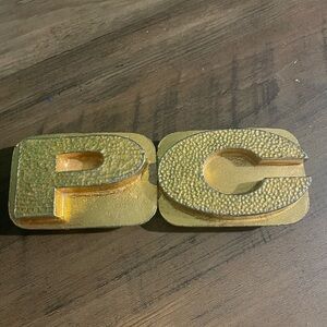 Vintage Mimi Di N 1972 P&C Letter Hook Belt Buckles